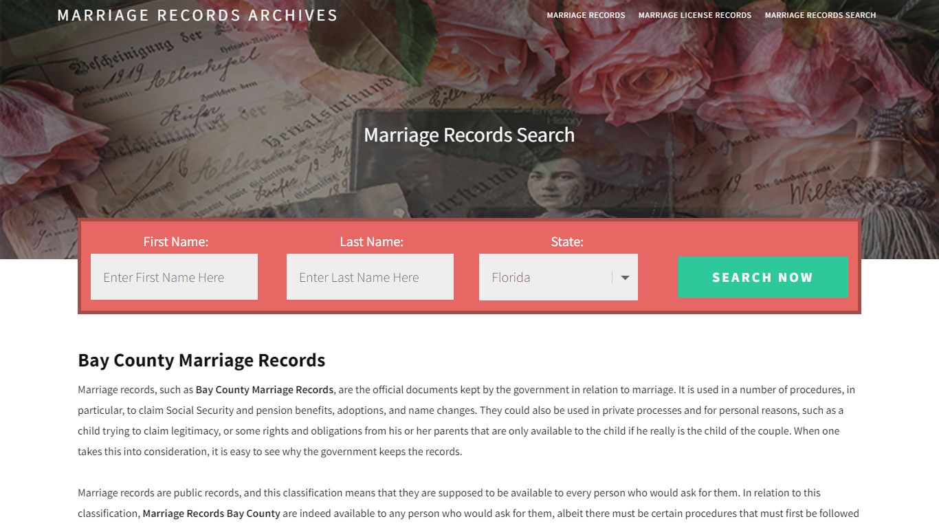 Bay County Marriage Records